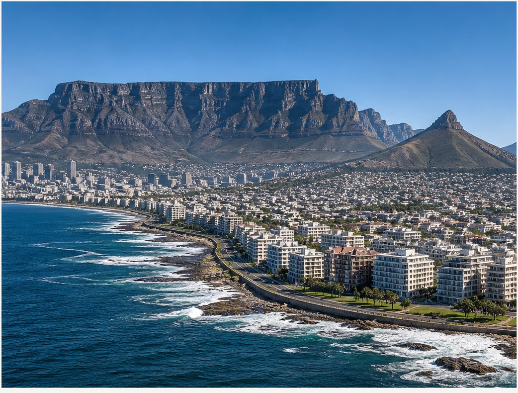 Table Mountain above the Atlantic seaboard of Cape Town
